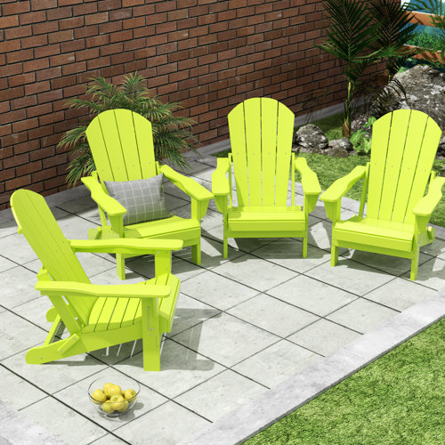 Shawnna Plastic Folding Adirondack Chair (Set of 4)